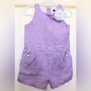 Janie and Jack Lavender Bloom Jacquard Romper